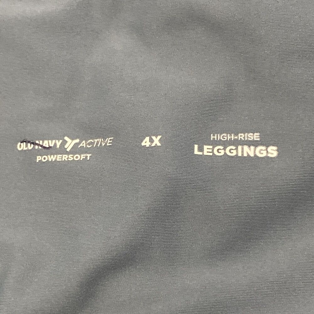 Old Navy Active Powersoft Leggings Womens 4X Green Dark Ivy Ribbed High Rise - Picture 7 of 7